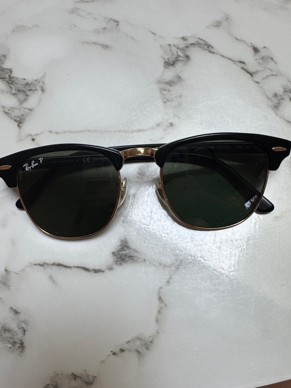 Ray-Ban Black and Gold Clubmaster Sunglasses